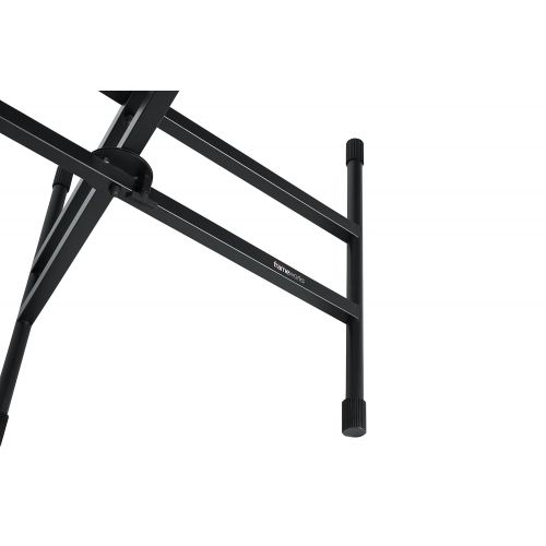  Gator Frameworks Deluxe Two Tier X-Style Keyboard Stand with Adjustable Height and Leveling Feet Black (GFW-KEY-5100X)