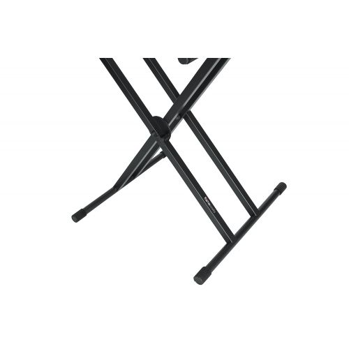  Gator Frameworks Deluxe Two Tier X-Style Keyboard Stand with Adjustable Height and Leveling Feet Black (GFW-KEY-5100X)