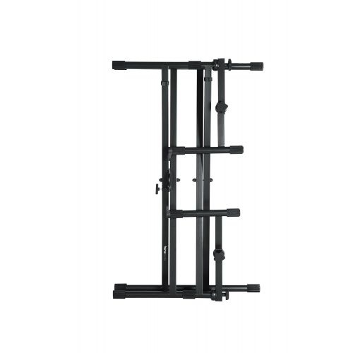  Gator Frameworks Deluxe Two Tier X-Style Keyboard Stand with Adjustable Height and Leveling Feet Black (GFW-KEY-5100X)