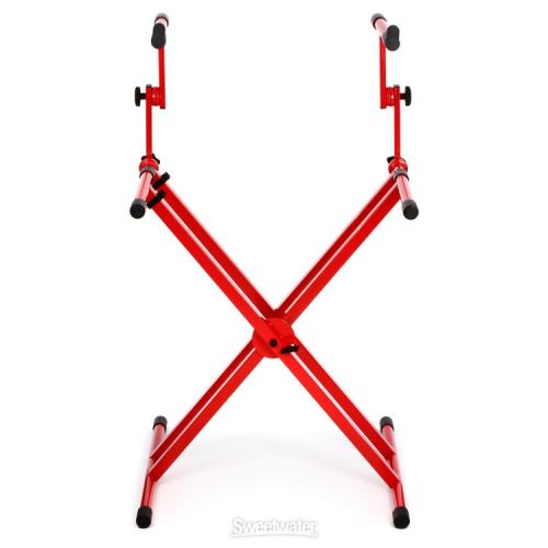  Gator Frameworks GFW-KEY-5100XRED Deluxe 2-Tier X-Style Keyboard Stand - Nord Red