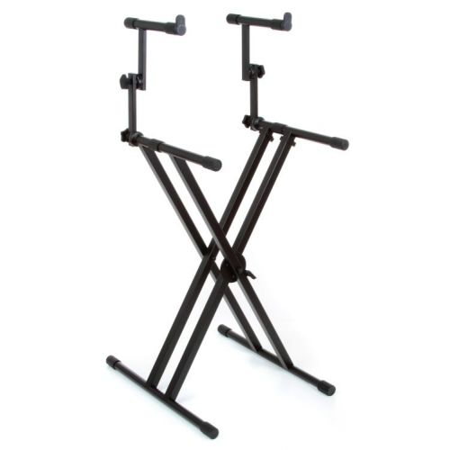  Gator Frameworks GFW-KEY-5100X Deluxe 2-Tier X-Style Keyboard Stand 3rd Tier Bundle