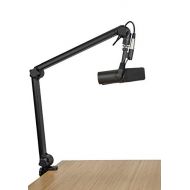 Gator Frameworks Deluxe Desk-Mounted Broadcast Microphone Boom Stand For Podcasts & Recording; Integrated XLR Cable (GFWBCBM3000)