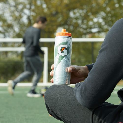  Gatorade Insulated Squeeze Bottle, 30oz, Silver, BPA Free, Double-Wall Insulation