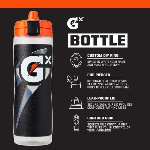  Gatorade Gx Hydration System, Non Slip Gx Squeeze Bottles & Gx Sports Drink Concentrate Pods
