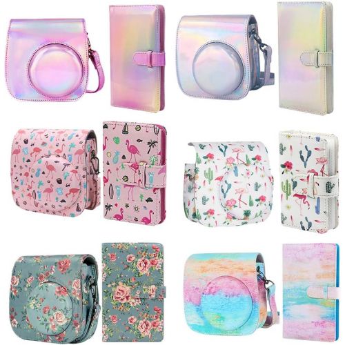  Gazechimp Protective & Portable Case Compatible with Fuji Instax Mini 9 8 Instant Camera with 96 Pockets Album - Pink