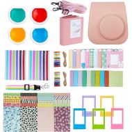 Gazechimp Instant Camera Carrying Case + Value Pack (64 Sheets) Accessories Bundle, Color Filters, Photo Album, Assorted Frames - Pink
