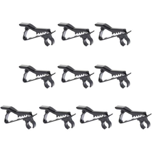  [아마존베스트]gazechimp Pack / 10pcs Metal Microphone Mic Clips Clips For Interview Meeting Lectures Online Chat