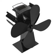 Gazechimp Stove Top Fan for Fireplace, Wood Log Burner 4 Blade Heat Powered Eco Quiet Fan