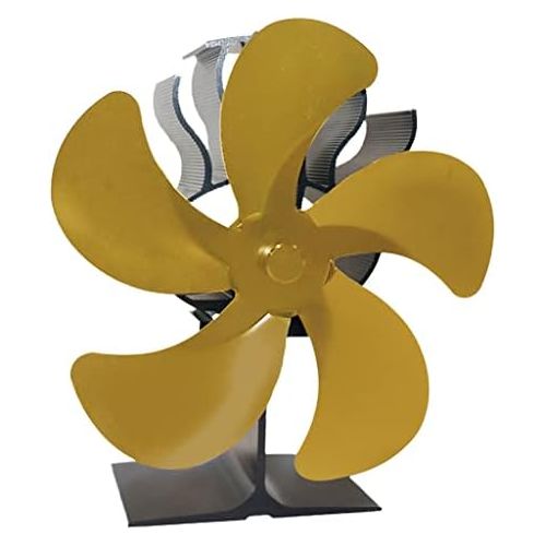  Gazechimp 5 Blades Heat Powered Stove Fan for Wood/Log Burner/Fireplace, Compact Size 7.1 x 3.94 x 7.5 inches Golden