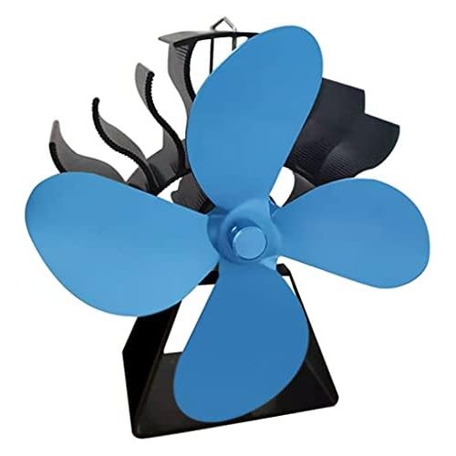  Gazechimp Fireplace Fans Heat Powered Stove Fan for Log Wood Burner Wood Stove Fan 4 Blade Eco Friendly and Efficient Fan Blue