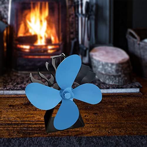  Gazechimp Fireplace Fans Heat Powered Stove Fan for Log Wood Burner Wood Stove Fan 4 Blade Eco Friendly and Efficient Fan Blue