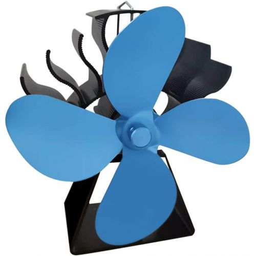  Gazechimp Fireplace Fans Heat Powered Stove Fan for Log Wood Burner Wood Stove Fan 4 Blade Eco Friendly and Efficient Fan Blue