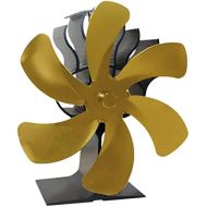 Gazechimp 6 Blades Heat Powered Stove Fan for Wood/Log Burner/Fireplace, Compact Size 7.1 x 3.94 x 7.5 inches Golden