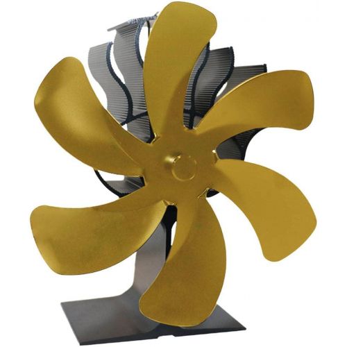  Gazechimp 6 Blades Heat Powered Stove Fan for Wood/Log Burner/Fireplace, Compact Size 7.1 x 3.94 x 7.5 inches Golden