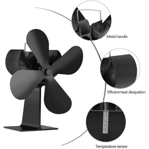  Gazechimp Quiet Auto Heat Powered Wood Stove Fan for Log Wood Burner Heater