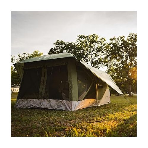  Gazelle Tents T3 Tandem GT350GR Pop-Up Portable Camping Hub Tent, Easy Instant Set up in 90 Seconds, Alpine Green, 6-Person, Family, Overlanding, 82