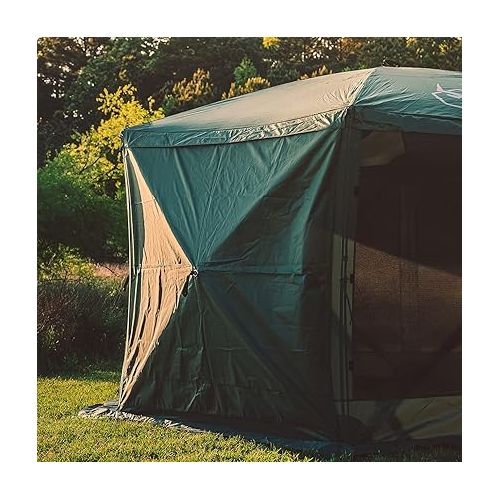 Gazelle Tents GG501GR G5 Pop-Up Portable 5-Sided Hub Gazebo/Screen Tent, Alpine Green, Easy Instant Set Up in 60 Seconds, Includes Free 3 Pack of Wind Panels