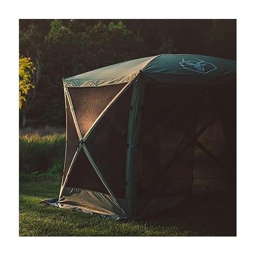  Gazelle Tents GG501GR G5 Pop-Up Portable 5-Sided Hub Gazebo/Screen Tent, Alpine Green, Easy Instant Set Up in 60 Seconds, Includes Free 3 Pack of Wind Panels