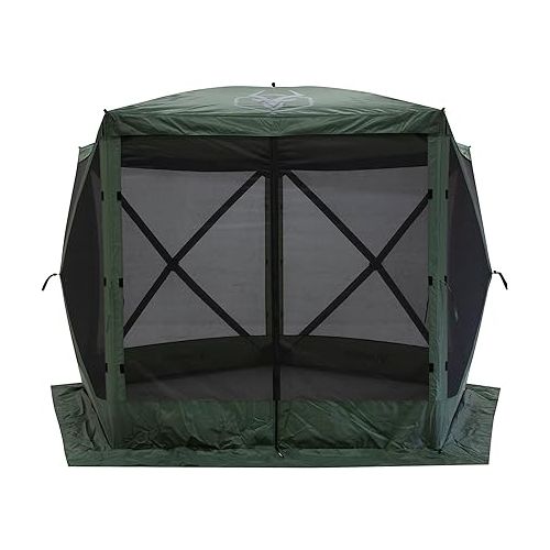  Gazelle Tents GG501GR G5 Pop-Up Portable 5-Sided Hub Gazebo/Screen Tent, Alpine Green, Easy Instant Set Up in 60 Seconds, Includes Free 3 Pack of Wind Panels