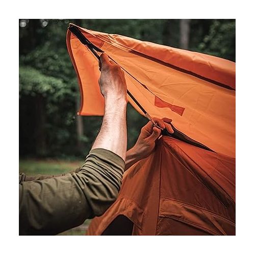  Gazelle Tents T4 Hub Tent, Easy 90 Second Set-Up, UV Resistant, Removable Floor, 4-Person, Orange, 78