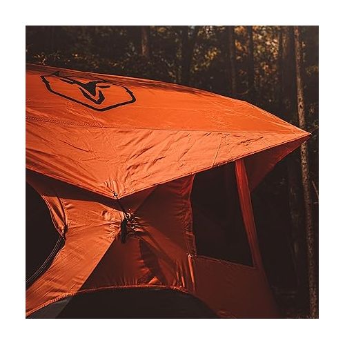  Gazelle Tents™ T4 Hub Tent, Easy 90 Second Set-Up, Waterproof, UV Resistant, Removable Floor, Ample Storage Options, 4-Person, Sunset Orange, 78