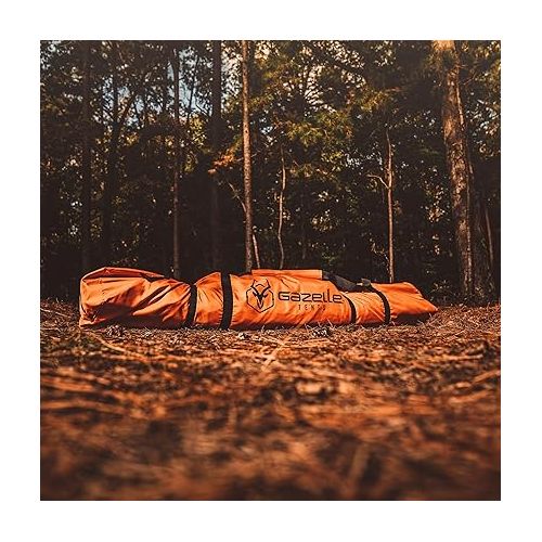  Gazelle Tents™ T4 Hub Tent, Easy 90 Second Set-Up, Waterproof, UV Resistant, Removable Floor, Ample Storage Options, 4-Person, Sunset Orange, 78