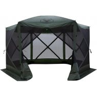 Gazelle GG601GR G6 8-Person 6-Sided Portable Pop-Up Gazebo with Mesh Wind Panels, Carry Bag, and Stakes, Alpine Green