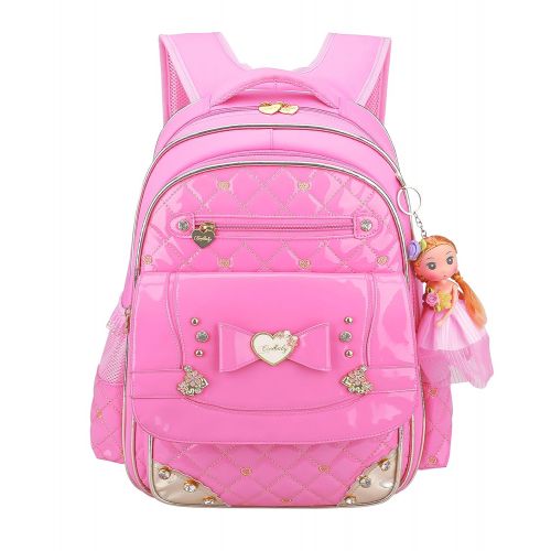  Bookbag for Girls,Gazigo Waterproof Girls Backpack with bows Back to School Gifts (Pink, Small)