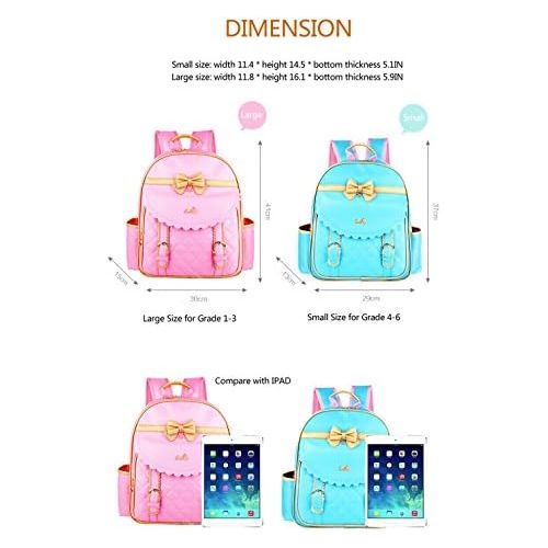  [아마존베스트]Gazigo Children Princess Waterproof PU Backpack for Elementary School Girls