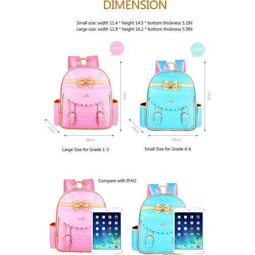  [아마존베스트]Gazigo Children Princess Waterproof PU Backpack for Elementary School Girls