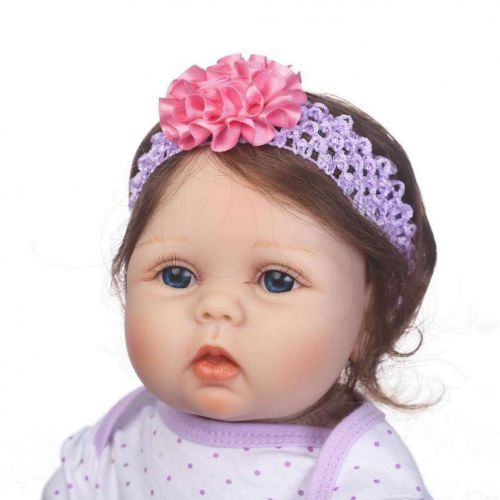  Gbell 22 Inch Silicone Lifelike Reborn Doll Realistic Baby Doll Girls with Pacifier,Bottle & Carpet- Newborn Doll Toy Playmate Birthday Gifts for Toddlers Girls Kids (Multicolor)