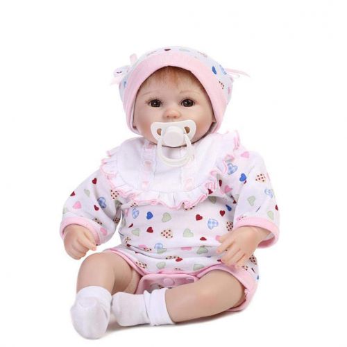  Gbell - USA Warehouse Gbell 16.5 Inch Silicone Reborn Doll Girl,Adorable Realistic Baby Doll with Magnetic Pacifier- Newborn Doll Baby Playmate Birthday Gifts Toy for Girls Kids Toddlers,Ship from US (M