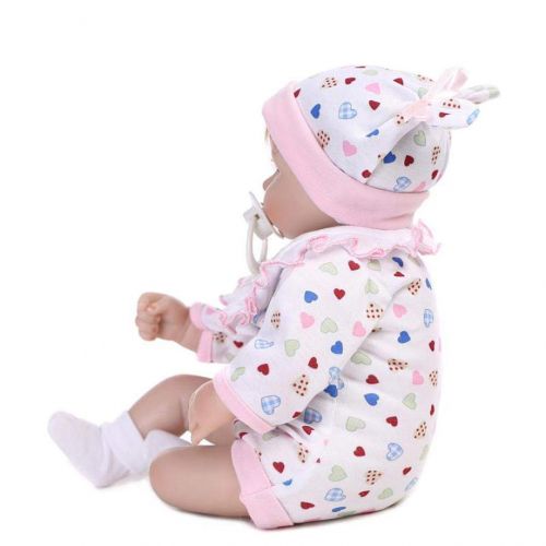  Gbell - USA Warehouse Gbell 16.5 Inch Silicone Reborn Doll Girl,Adorable Realistic Baby Doll with Magnetic Pacifier- Newborn Doll Baby Playmate Birthday Gifts Toy for Girls Kids Toddlers,Ship from US (M