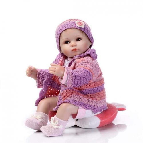  Gbell - USA Warehouse Gbell 16.5 Inch Adorable Silicone Reborn Doll Girl,Realistic Baby Doll with Magnetic Pacifier- Newborn Baby Doll Birthday Gifts Toy for Girls Kids Toddlers Playmate,Ship from US (M