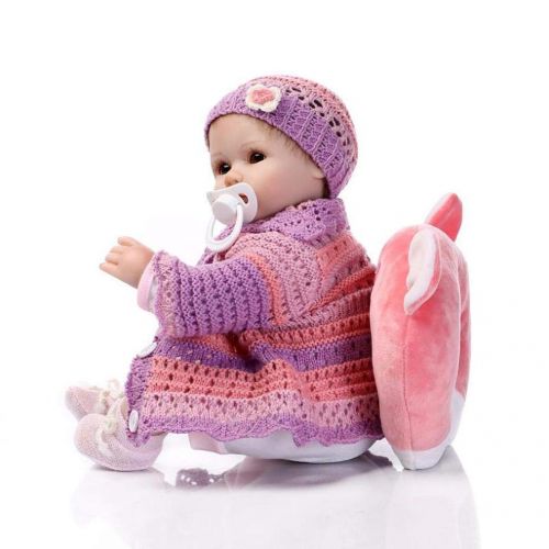  Gbell - USA Warehouse Gbell 16.5 Inch Adorable Silicone Reborn Doll Girl,Realistic Baby Doll with Magnetic Pacifier- Newborn Baby Doll Birthday Gifts Toy for Girls Kids Toddlers Playmate,Ship from US (M