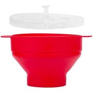 [아마존베스트]Gcroet Popcorn Popper Microwave Popcorn Machine Collapsible Silicone Popcorn Handle High Temperature Resistance Bowl for Microwave Popcorn Machine (Red)