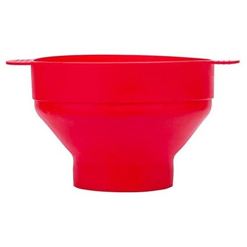  [아마존베스트]Gcroet Popcorn Popper Microwave Popcorn Machine Collapsible Silicone Popcorn Handle High Temperature Resistance Bowl for Microwave Popcorn Machine (Red)