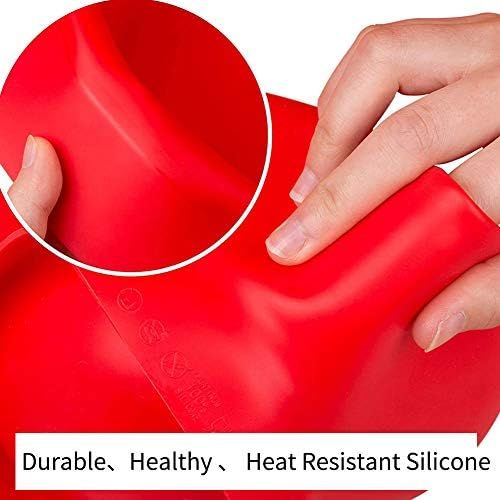  [아마존베스트]Gcroet Popcorn Popper Microwave Popcorn Machine Collapsible Silicone Popcorn Handle High Temperature Resistance Bowl for Microwave Popcorn Machine (Red)