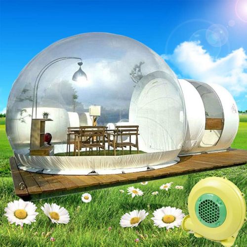  Inflatable Bubble Tent House - Gdrasuya10 Transparent D-Ring Luxury Single Tunnel Eco Bubble House Camping Tent 3-5 People with Blower for Outdoor Indoor Family Backyard Party Fest