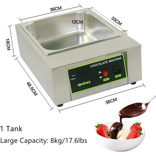  [아마존베스트]Gdrasuya10 Chocolate Melting Pot 8KG 17.6LB Tempered Chocolate Electric Chocolate Melter Heater for Home Bakery Use (1 Tank)