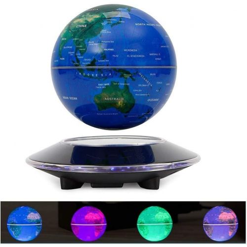  [아마존베스트]Gdrasuya10 Magnetic Globe, Colorful Light Magnetic Levitation Floating Globe World Map for Home Office Decorate(6 inch)