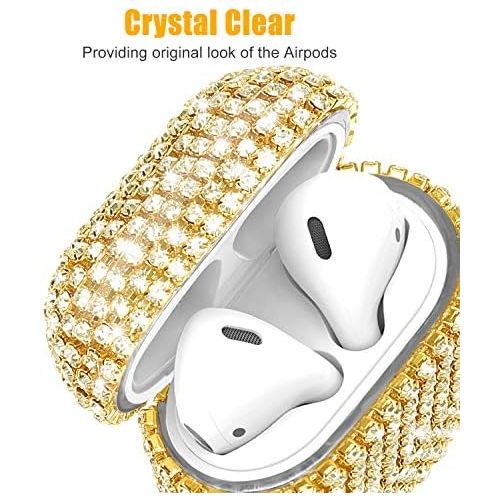  [아마존베스트]Gdrtwwh Rhinestone Case Compatible with Apple AirPods 1 & 2, Protective Case, Luxury Diamonds, AirPod Charging Protective Case for Apple I10 / I12 TWS