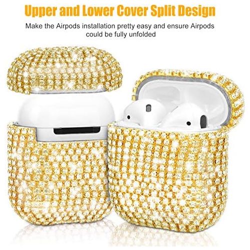  [아마존베스트]Gdrtwwh Rhinestone Case Compatible with Apple AirPods 1 & 2, Protective Case, Luxury Diamonds, AirPod Charging Protective Case for Apple I10 / I12 TWS