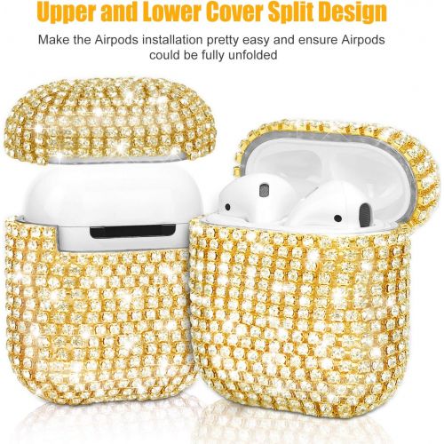  [아마존베스트]Gdrtwwh Rhinestone Case Compatible with Apple AirPods 1 & 2, Protective Case, Luxury Diamonds, AirPod Charging Protective Case for Apple I10 / I12 TWS