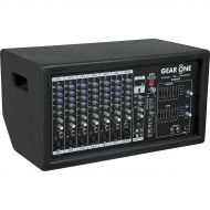 Gear One},description:The Gear One PA2400 features two 400W amps that can be directed to leftright mains, mainsmonitors, or bridged for a 800W mono. Each amp is plenty for poweri