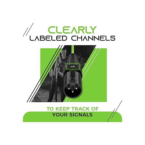  GearIT 16-Channel XLR Snake Cable (100 ft) - 100% Oxygen-Free Copper Snake Wire, Channel Labels, Metal XLR Connectors for Pro Audio - 100 Feet