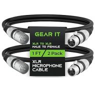 GearIT XLR to XLR Microphone Cable (15 Feet, 6-Pack) XLR Male to Female Mic Cable 3-Pin Balanced Shielded XLR Cable for Mic Mixer, Recording Studio, Podcast - Black, 15ft, 6 Pack