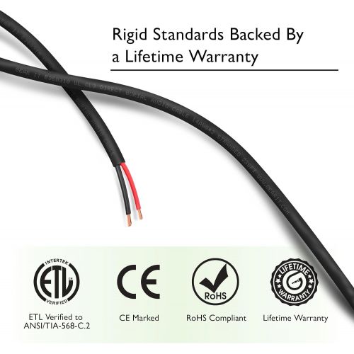  16 AWG CL3 OFC Outdoor Speaker Wire, GearIT Pro Series 16 Gauge (500 Feet  152.4 MetersBlack) Oxygen Free Copper UL CL3 Rated for Outdoor Direct Burial and In-Wall Installation S