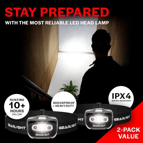  GearLight LED Head Lamp - Pack of 2 Outdoor Flashlight Headlamps w/ Adjustable Headband for Adults and Kids - Hiking & Camping Gear Essentials - S500?