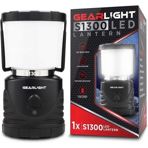  GearLight LED Camping Lantern S1300 - Up to 72 Hours Battery Powered Light - Outdoor, Camp, Tent, Hurricane, and Emergency Lanterns